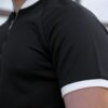 Mock Neck Zipper Polo Black