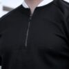 Mock Neck Zipper Polo Black