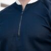 Mock Neck Zipper Polo Navy Blue