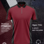 Zipper Polo Maroon