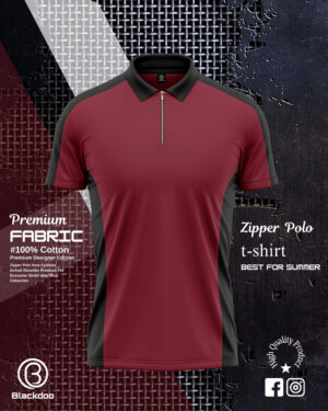 Zipper Polo Maroon
